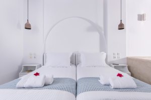 ECONOMY TRIPLE ROOM: Double bed or two twins beds and a sofa bed, with verandas or balconies in first floor with pool and sea view.