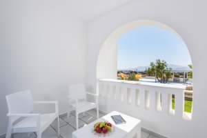 ECONOMY DOUBLE ROOM: Double bed or two twins beds, with verandas or balconies in first floor with pool and sea view.