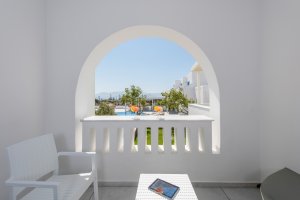 ECONOMY DOUBLE ROOM: Double bed or two twins beds, with verandas or balconies in first floor with pool and sea view.