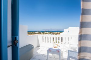 DELUXE DOUBLE ROOM: Double bed or two twins beds, with balconies in second floor with pool and sea view.