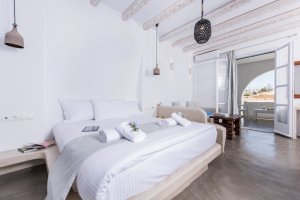 ECONOMY DOUBLE ROOM: Double bed or two twins beds, with verandas or balconies in first floor with pool and sea view.